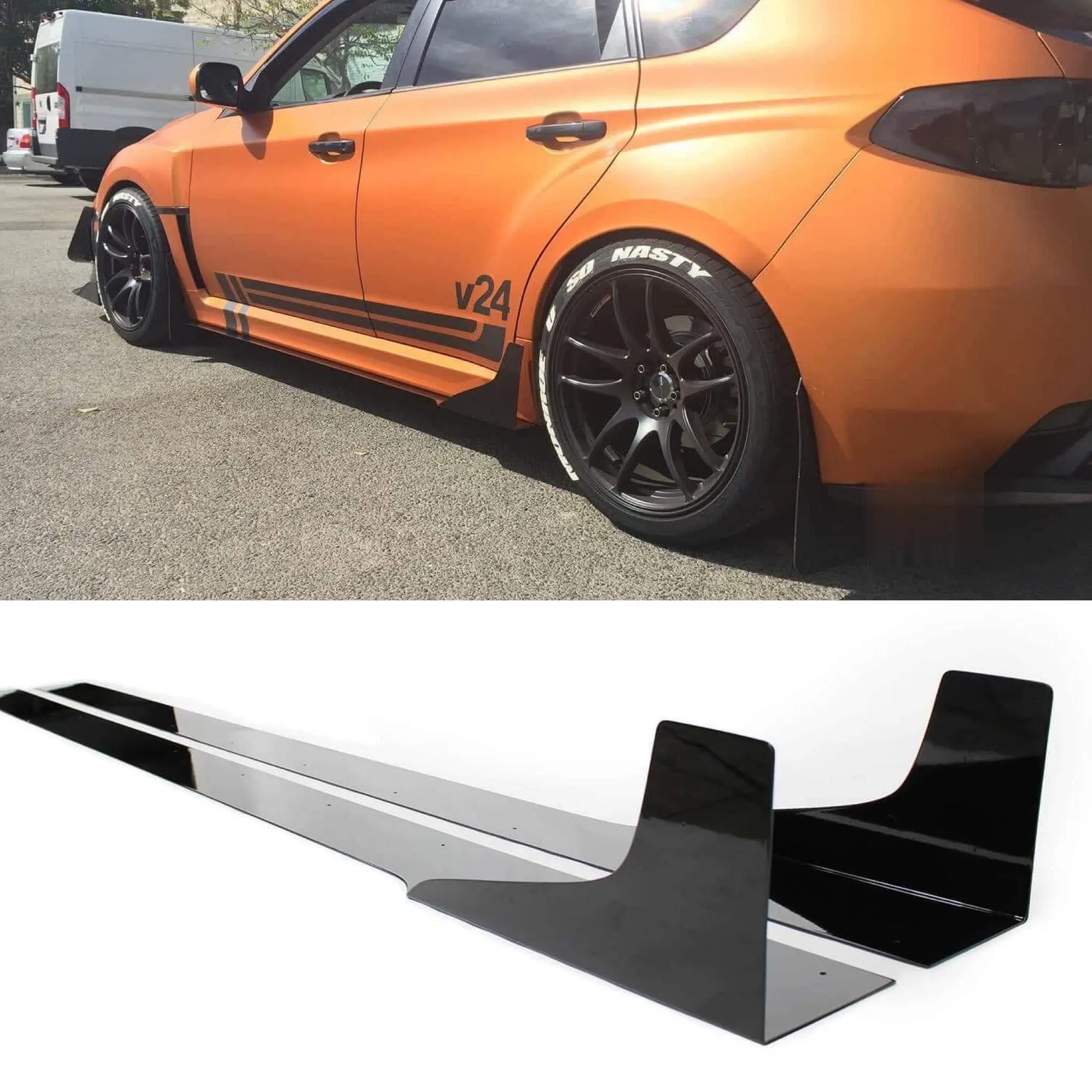 2008 - 2014 Subaru Wrx/Sti Side Skirt Extensions V3 (For Hatch & Sedan)