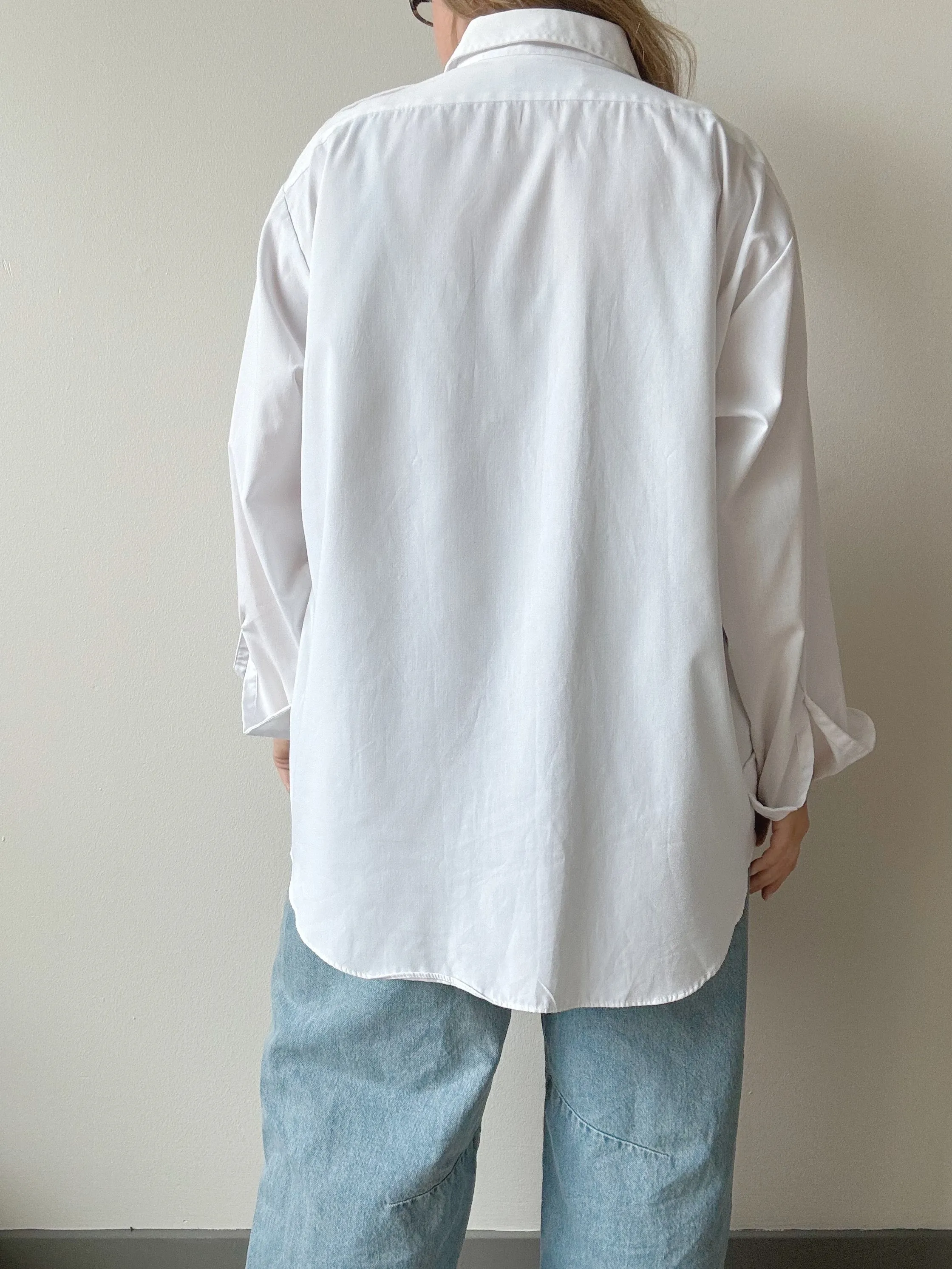 90s Vintage White Aviator Shirt (XXL)