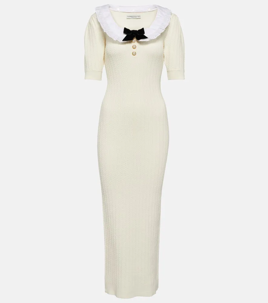 Alessandra Rich Knitted cotton midi dress