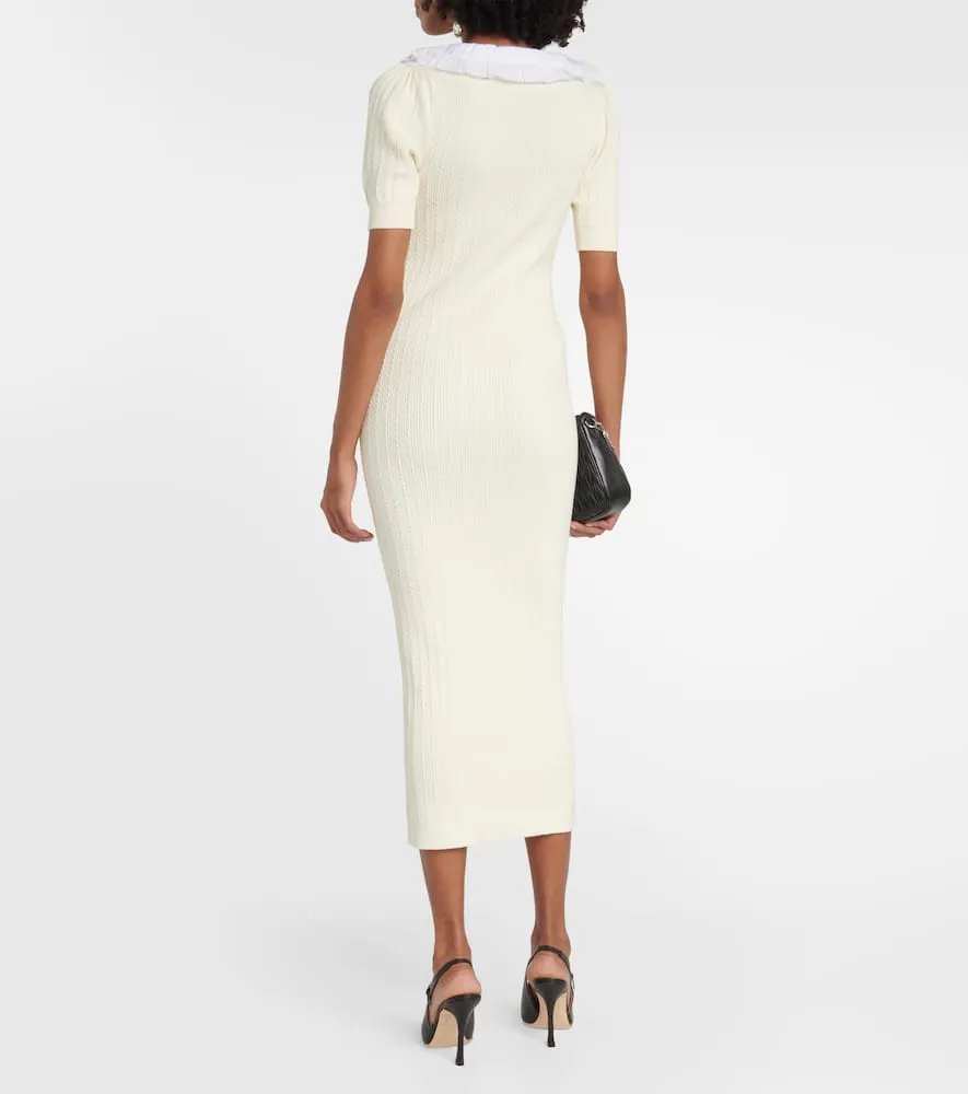 Alessandra Rich Knitted cotton midi dress