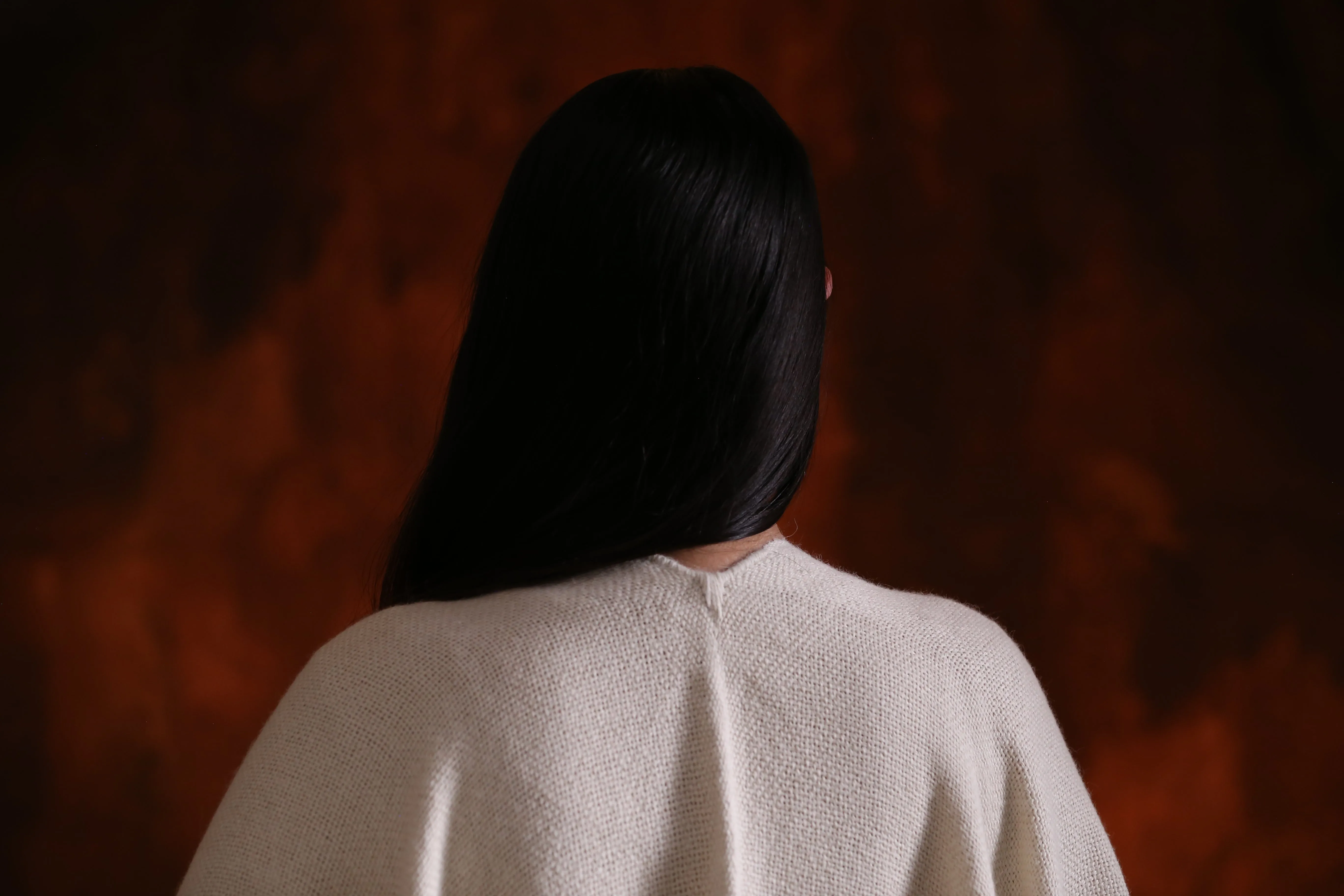 Alpaca Ruana (Body Cross-Over) - Natural White