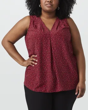 Angie Sleeveless Blouse | Red / Black