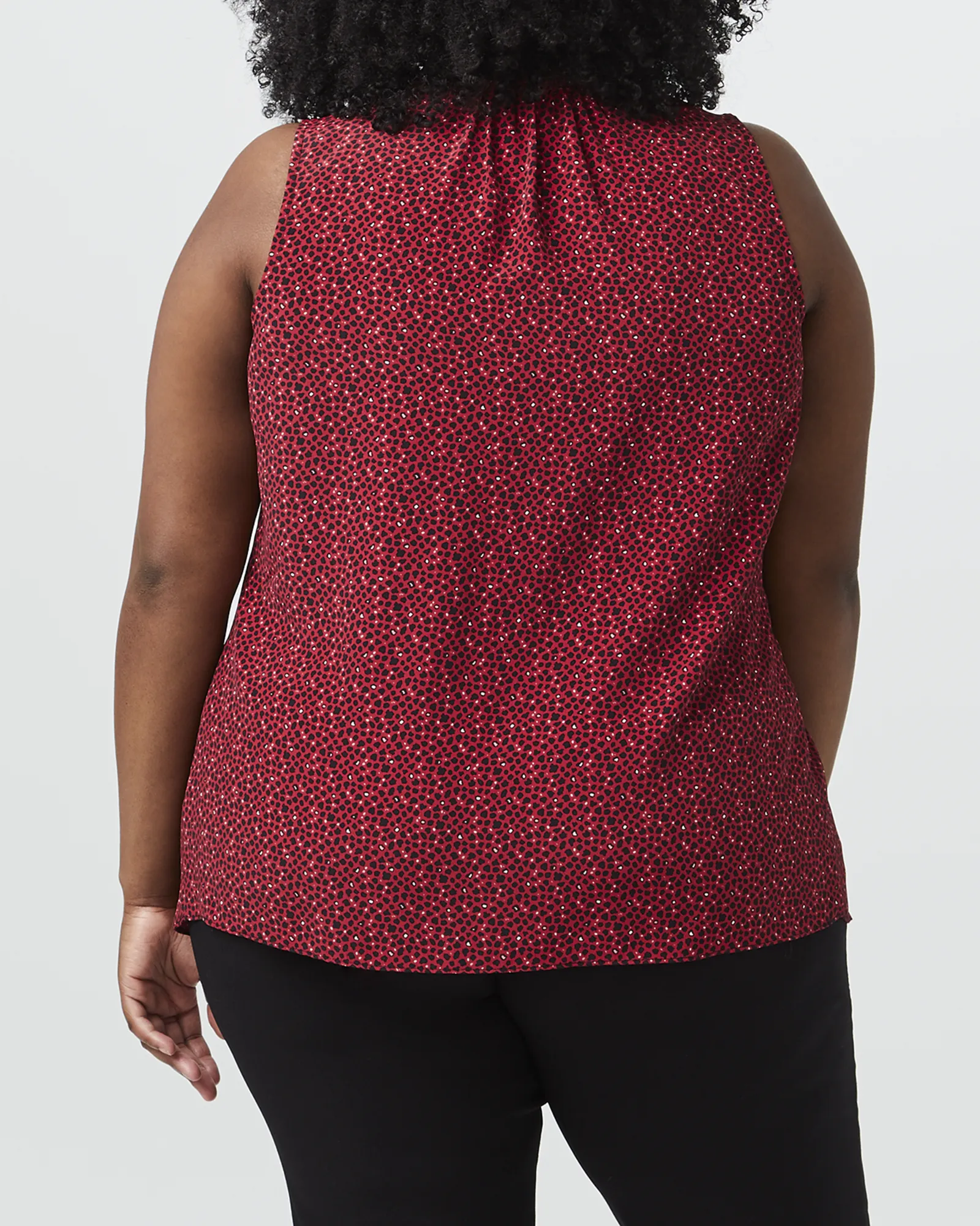Angie Sleeveless Blouse | Red / Black