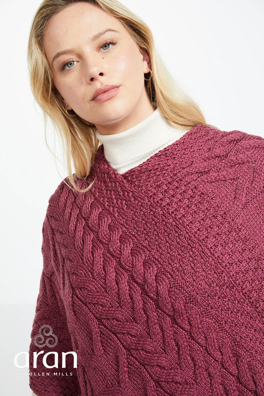 Aran Woollen Mills Supersoft Merino Triangular Poncho