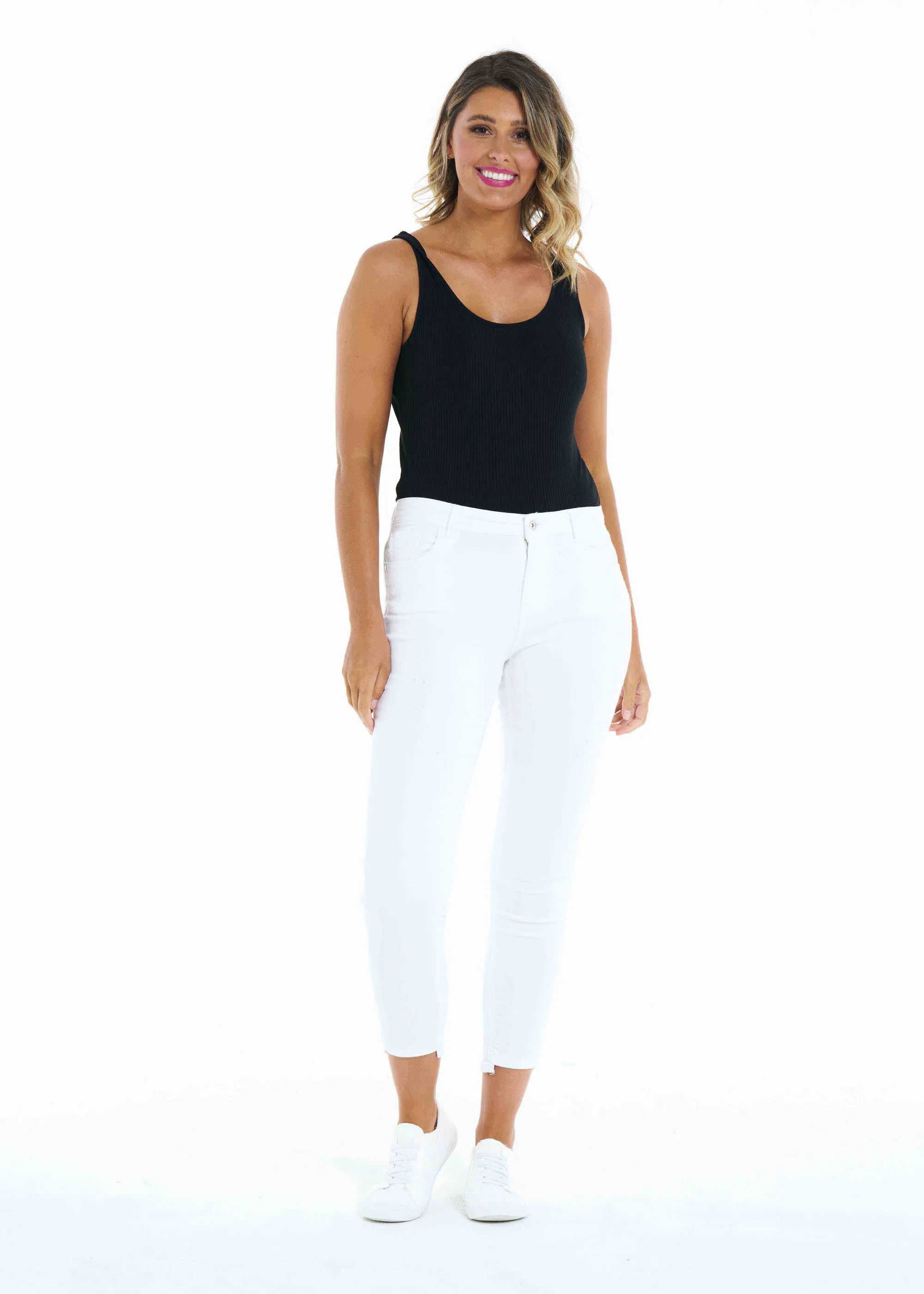 August Denim Jean - White