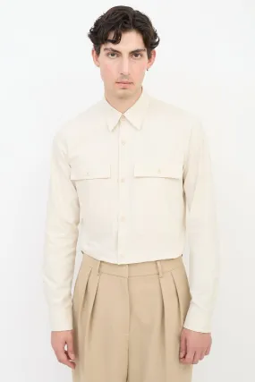 Beige Cotton Two Pocket Shirt