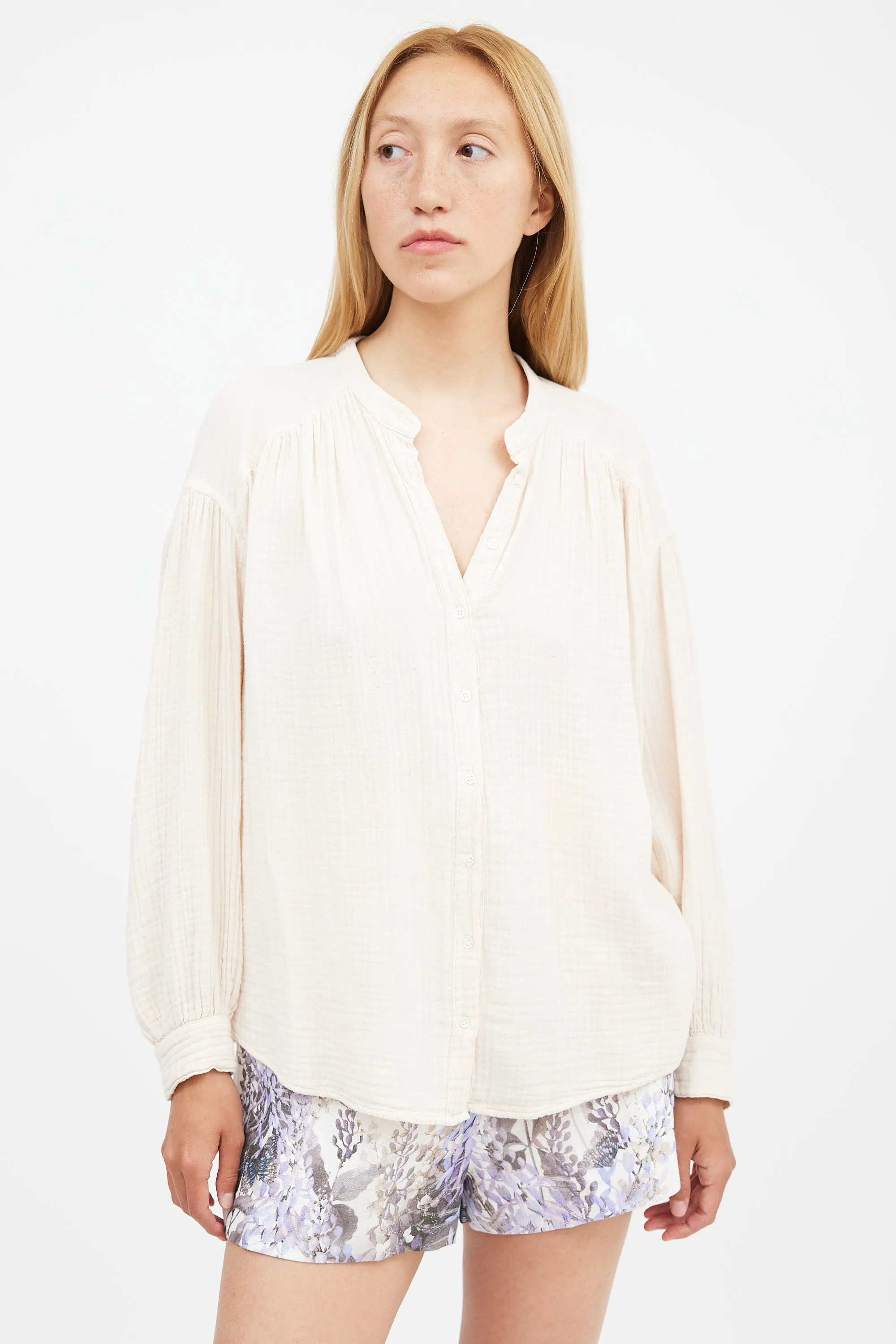 Beige Muslin Cotton Shirt