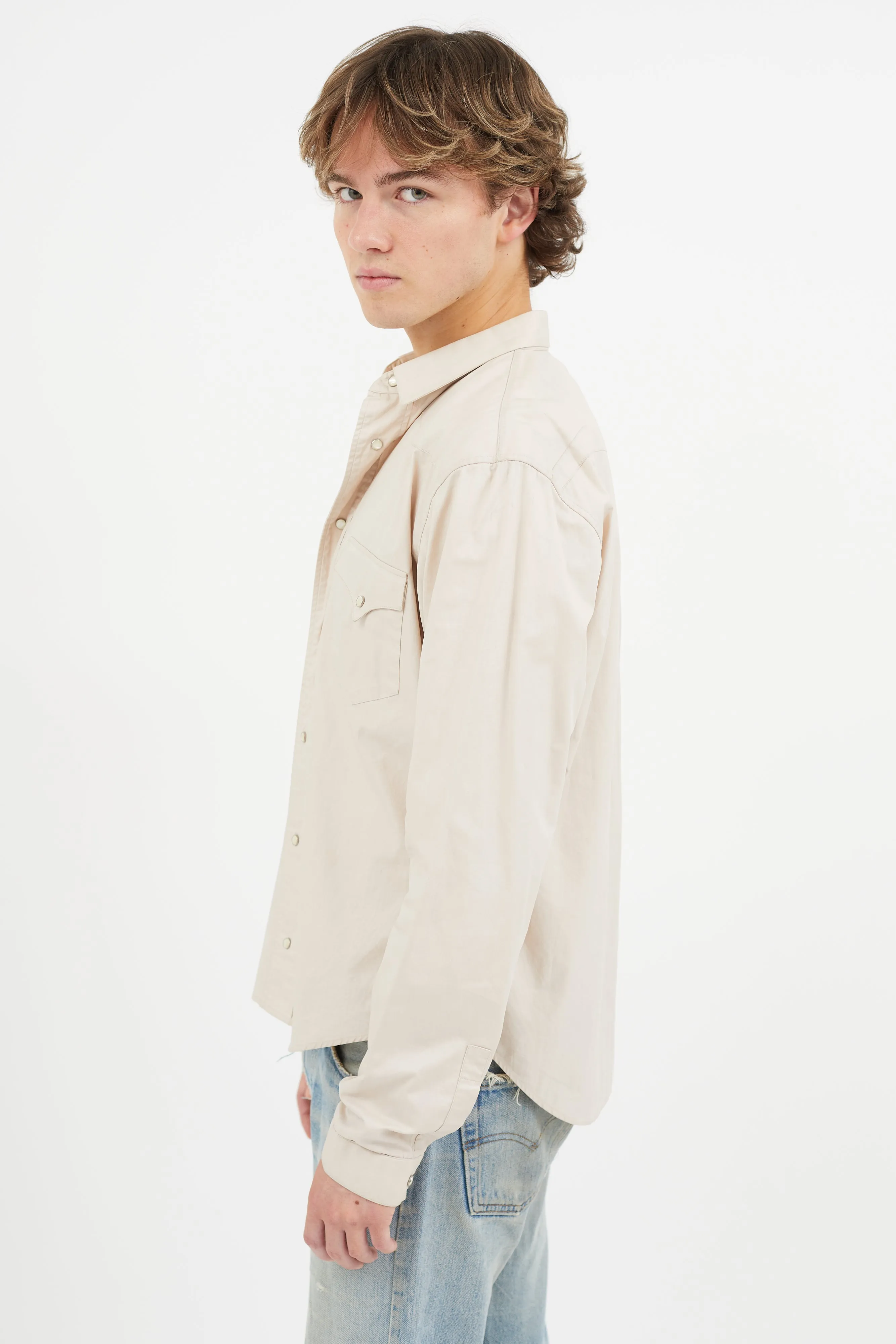 Beige Waxed Western Shirt