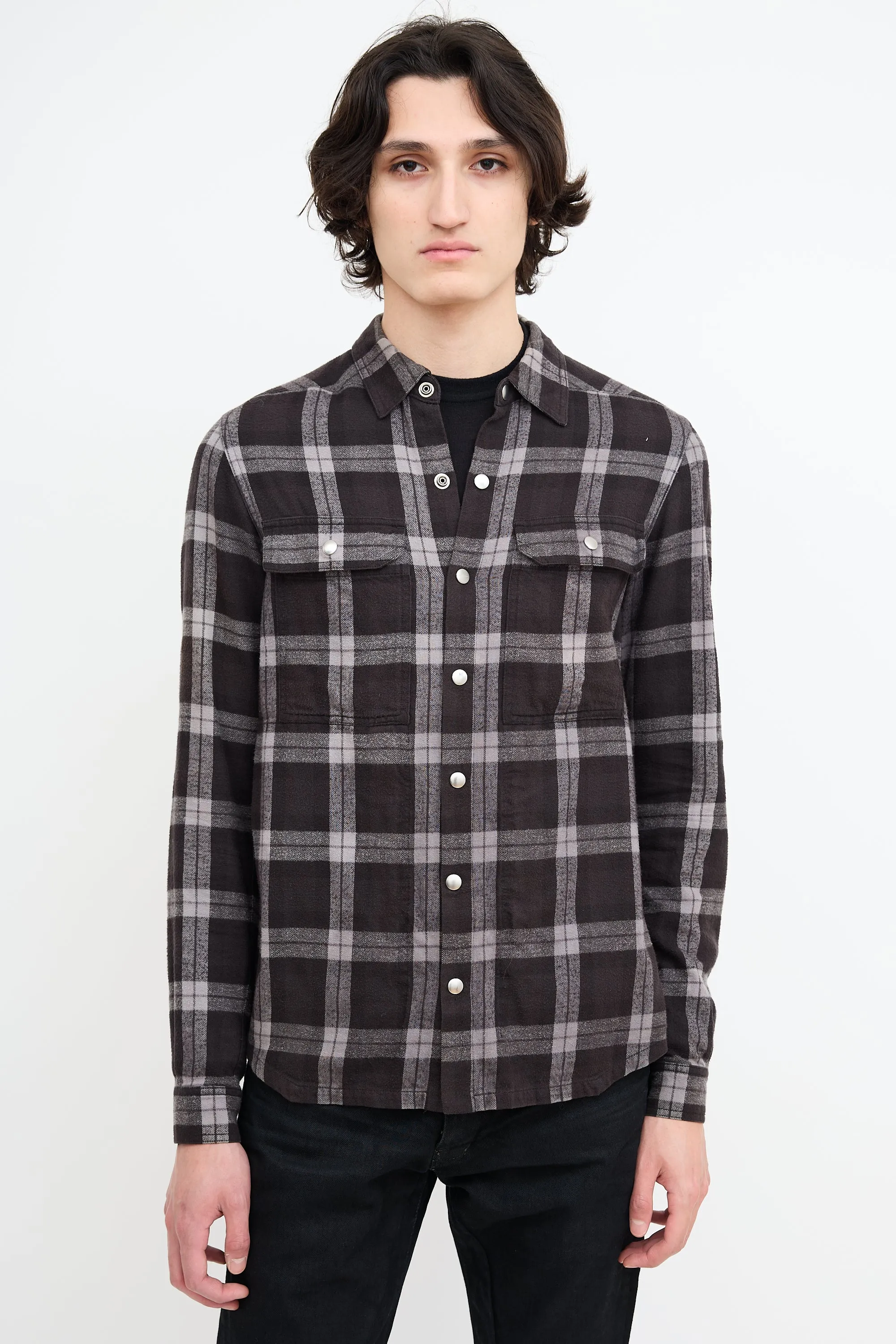Black & Grey Plaid Shirt