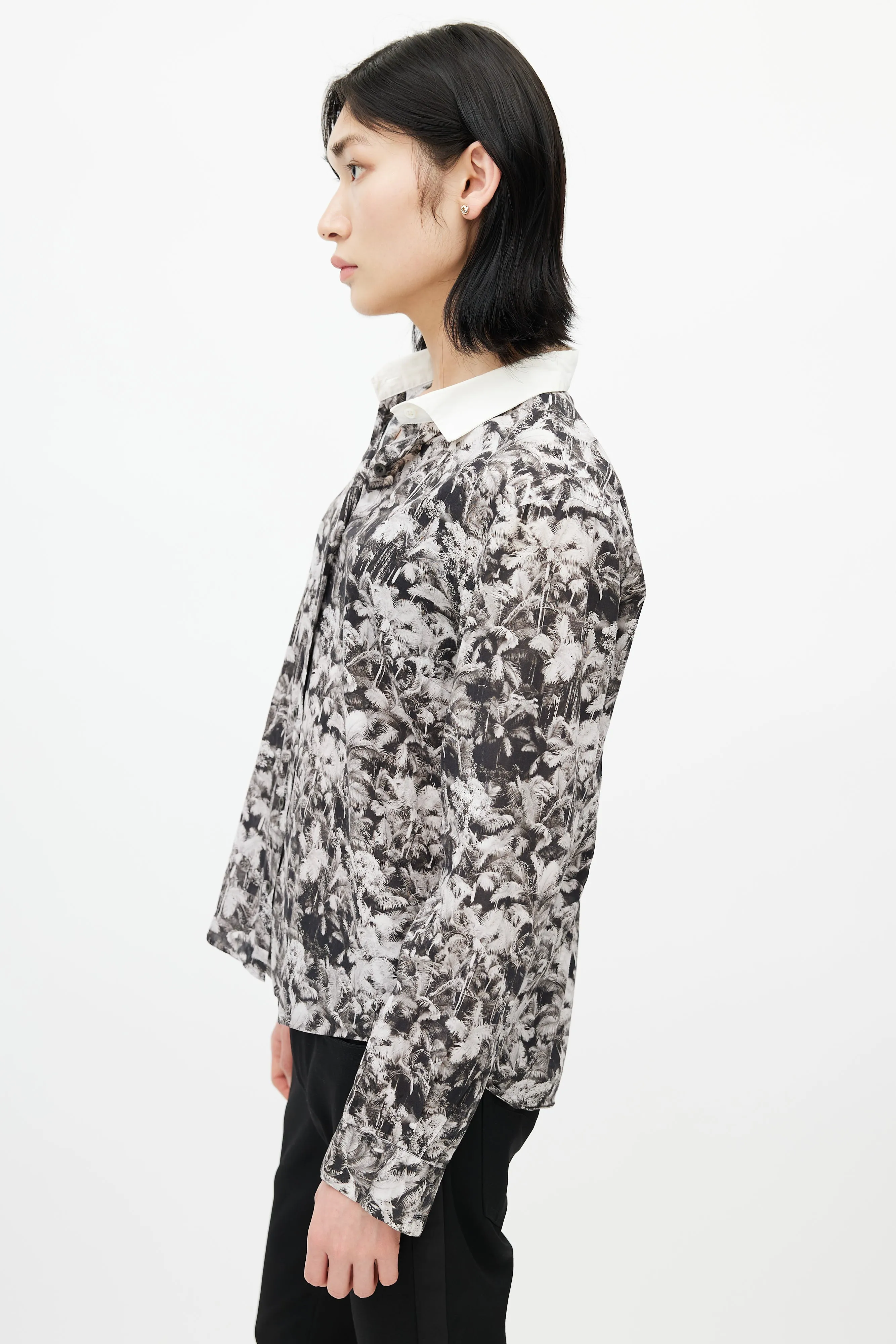 Black & White Floral Shirt