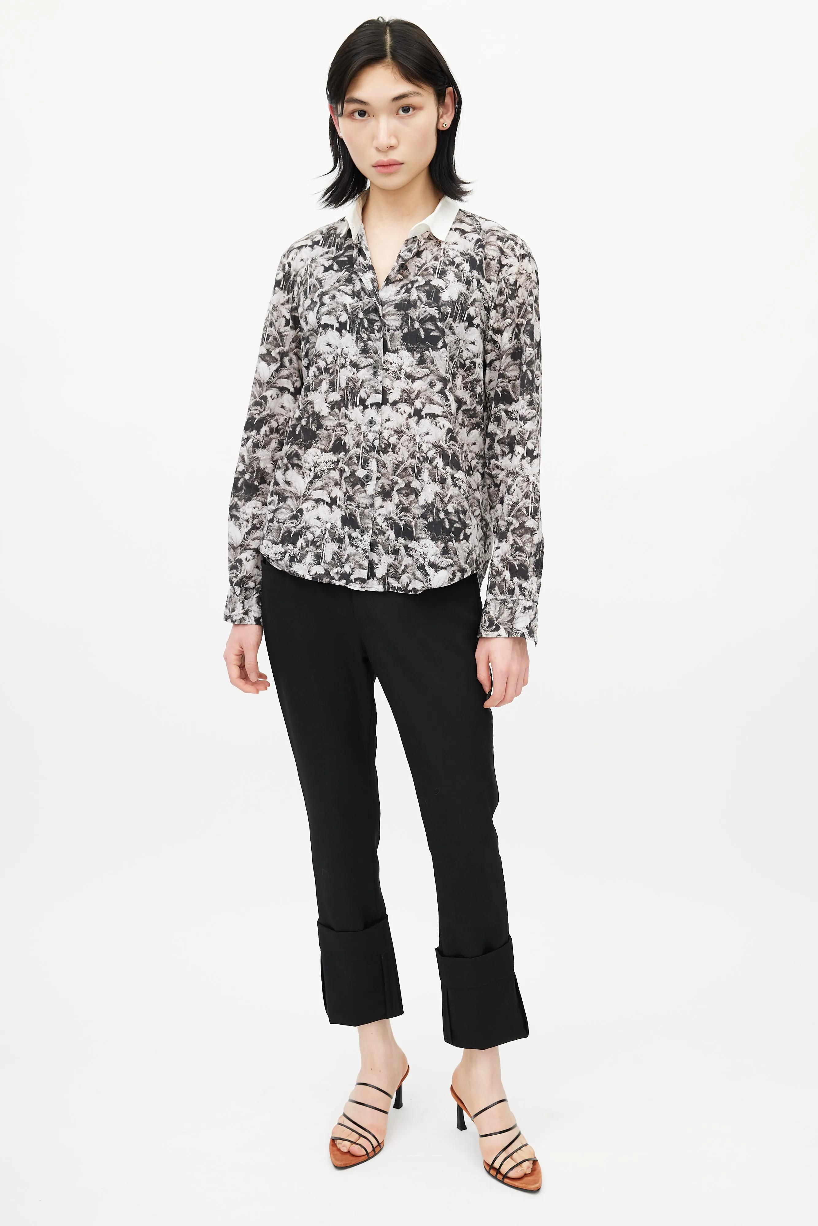 Black & White Floral Shirt