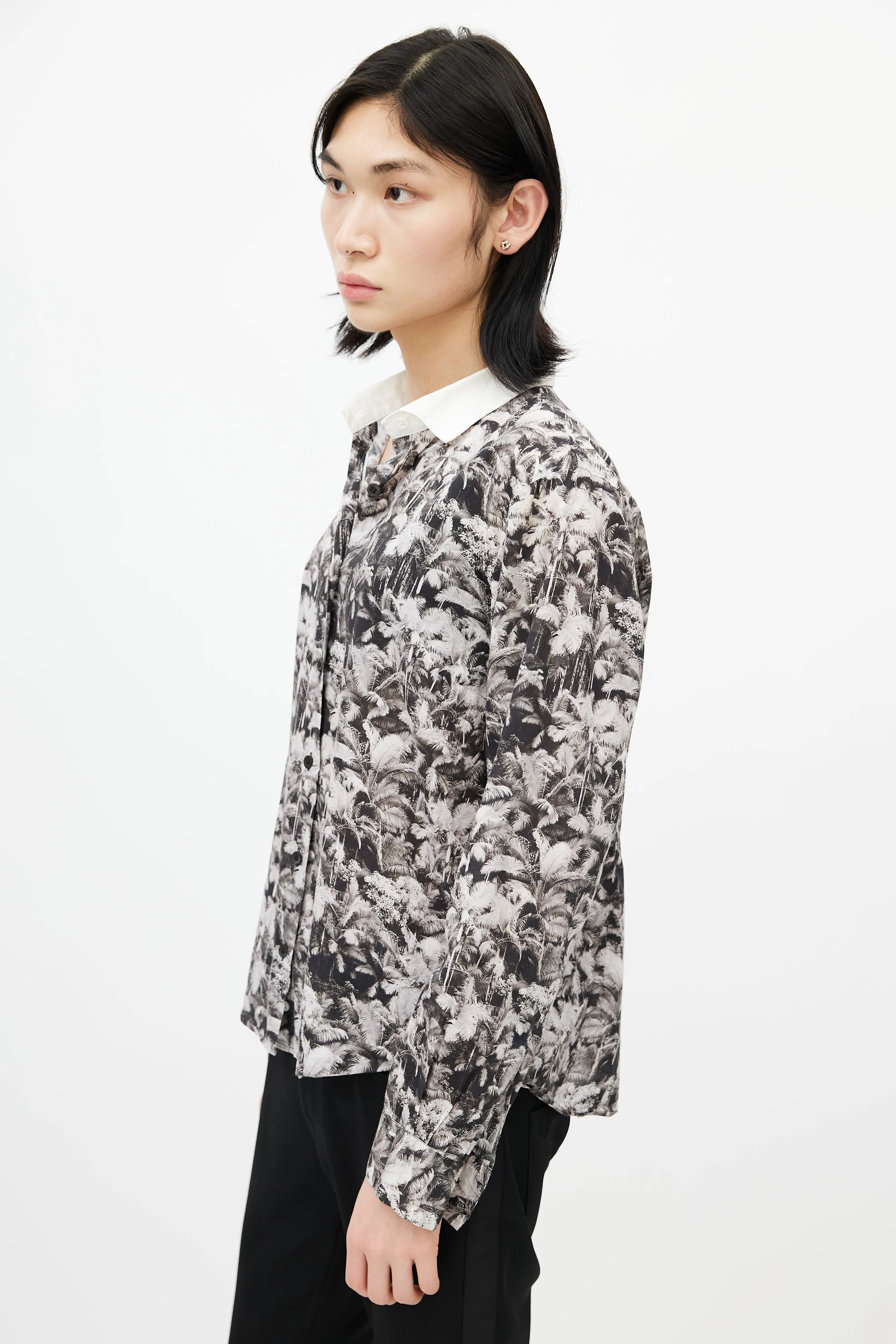 Black & White Floral Shirt