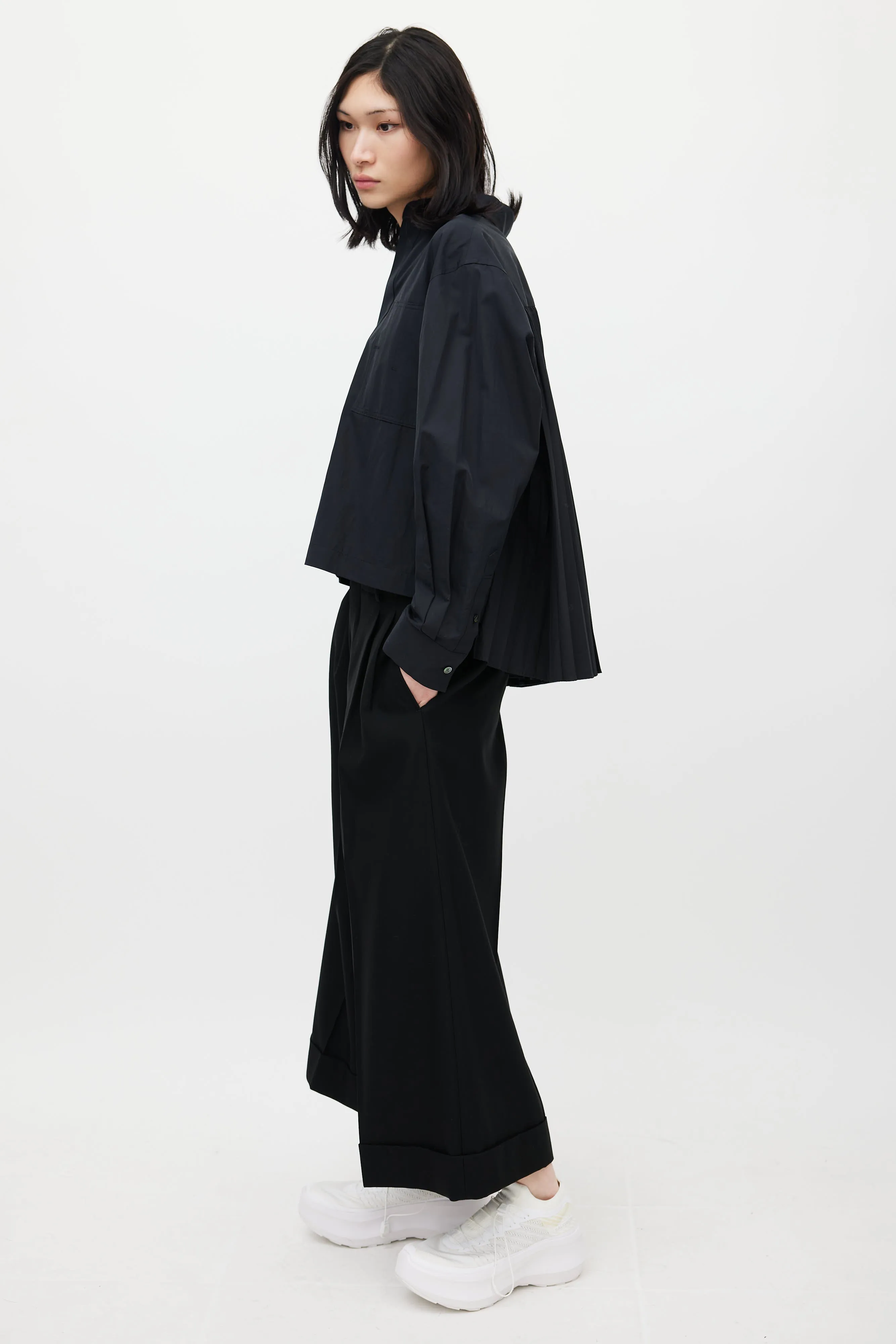 Black Pleated Shirt