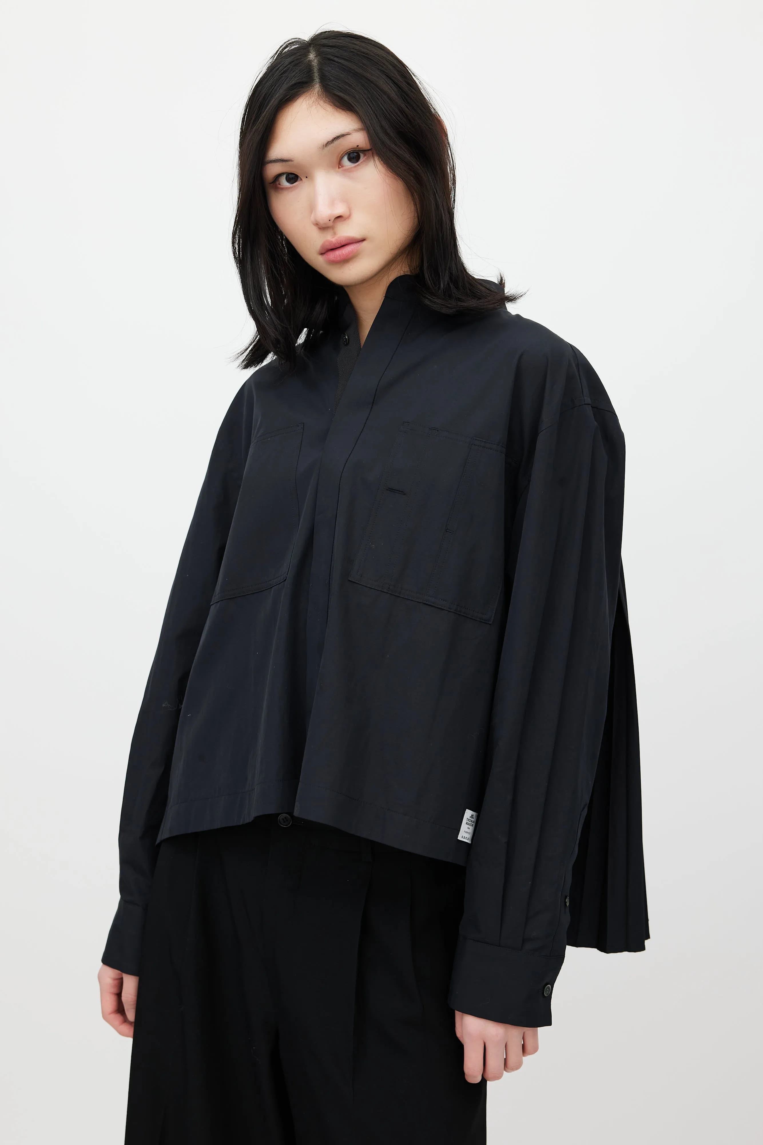 Black Pleated Shirt