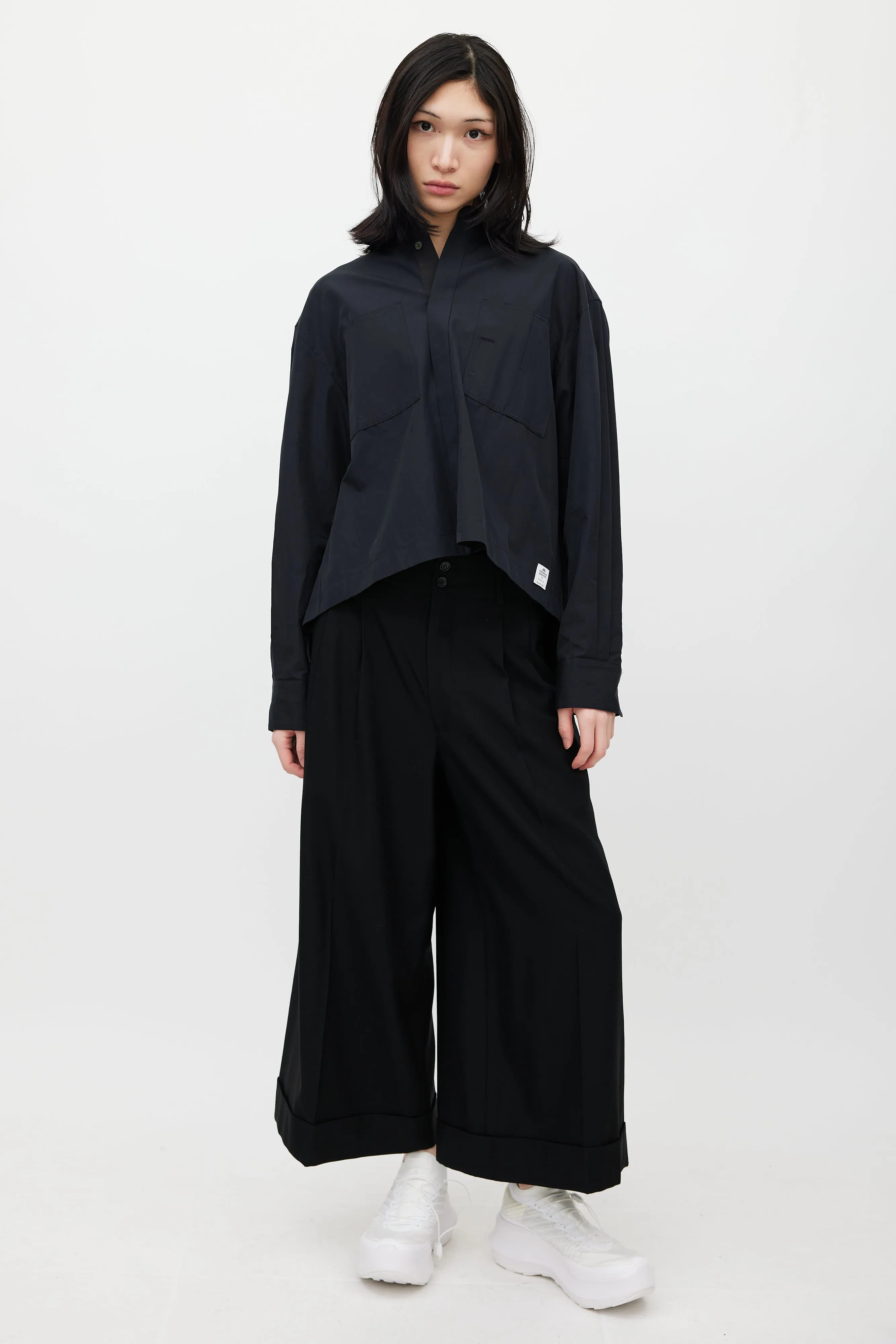 Black Pleated Shirt