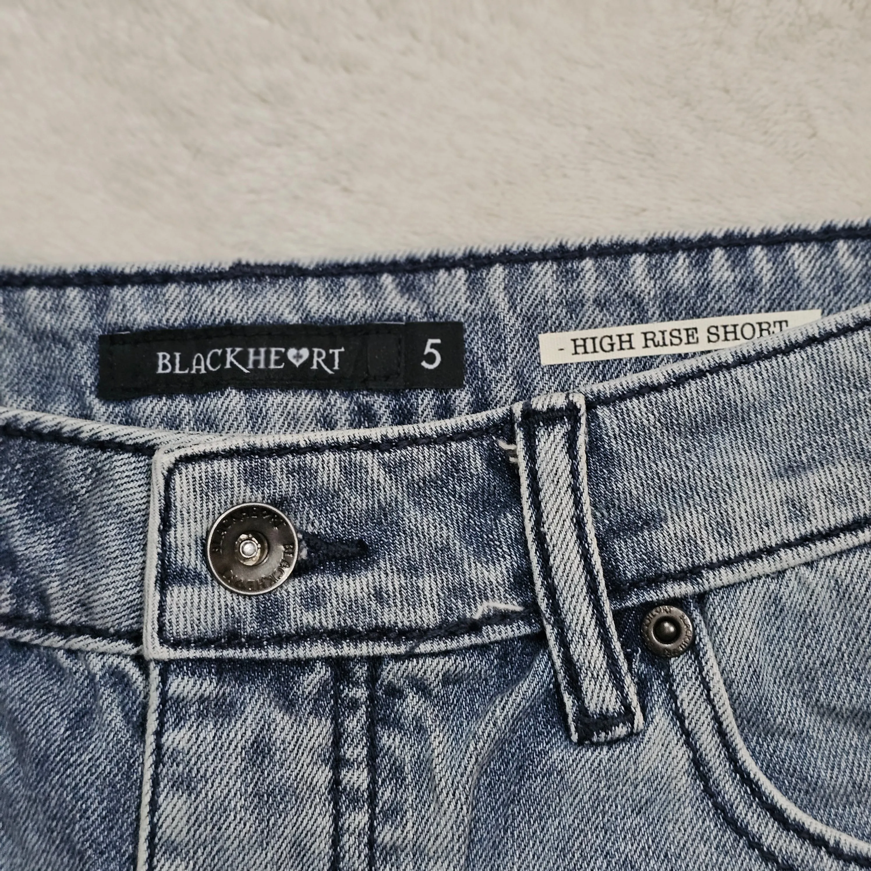 Blackheart Distressed Denim Shorts | Sketch Art