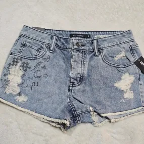 Blackheart Distressed Denim Shorts | Sketch Art