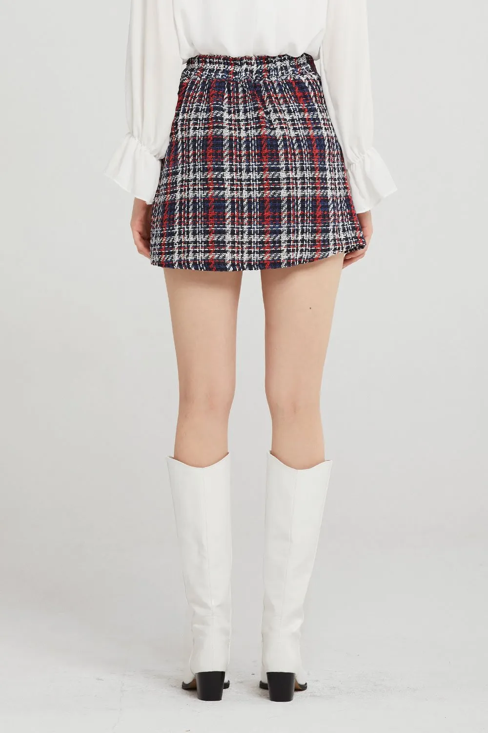 Blair Pearl Embellished Tweed Skort
