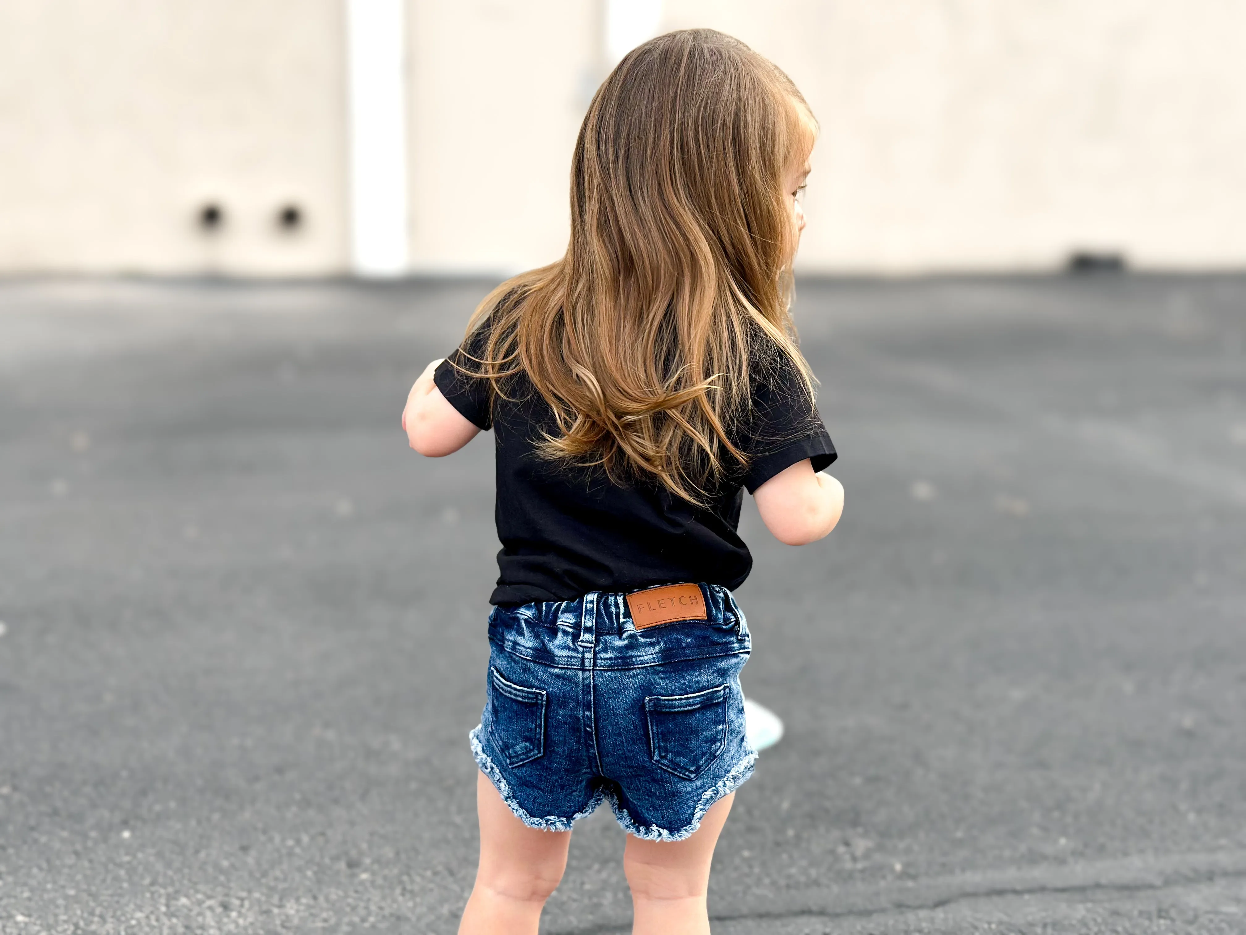 Blue Acid Wash Cutoff Denim Shorts