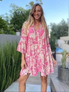 Boho Chic Layered Print Mini Dress