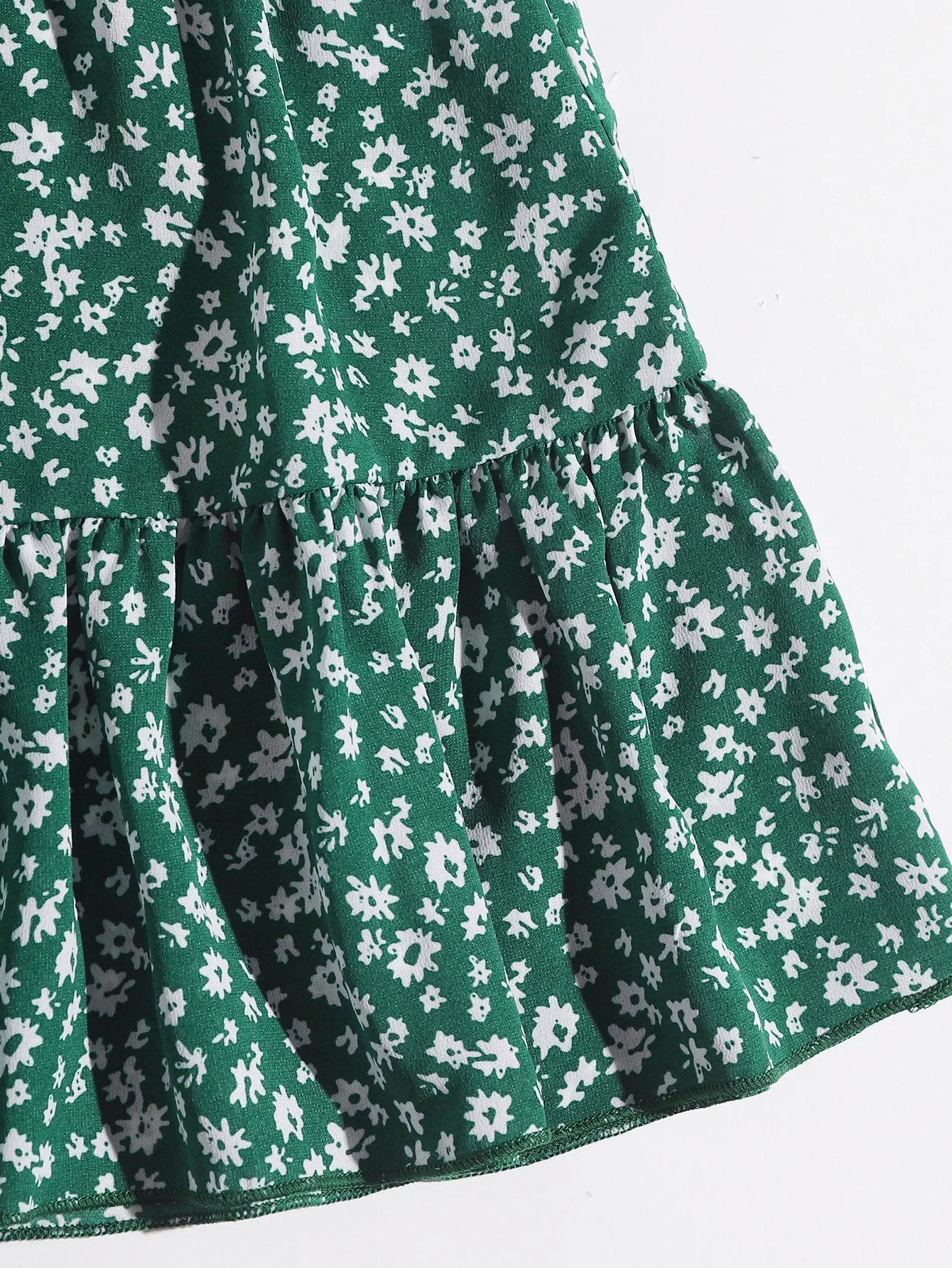 Boho Ditsy Floral Ruffle Hem Natural Mini Women Skirt
