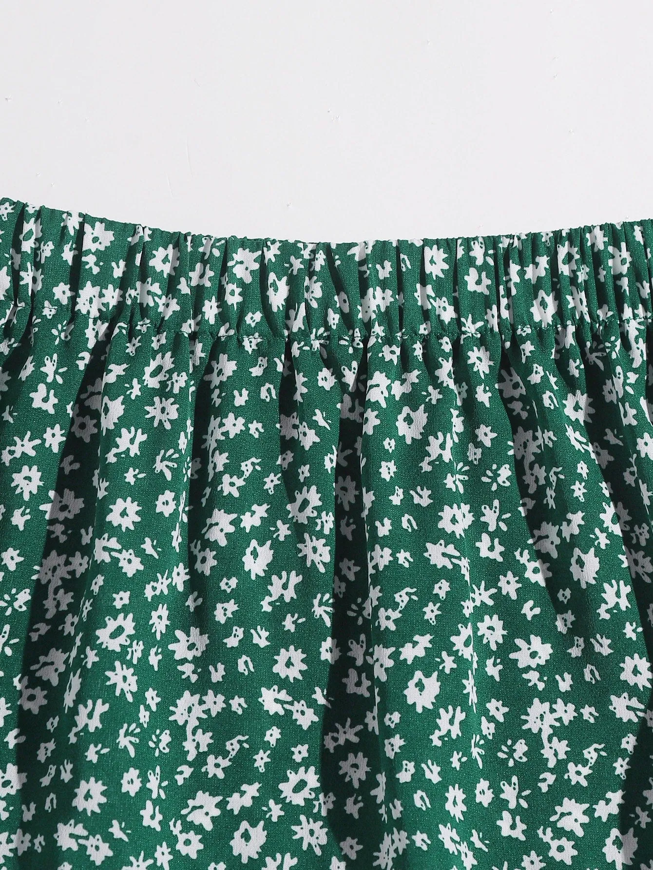 Boho Ditsy Floral Ruffle Hem Natural Mini Women Skirt