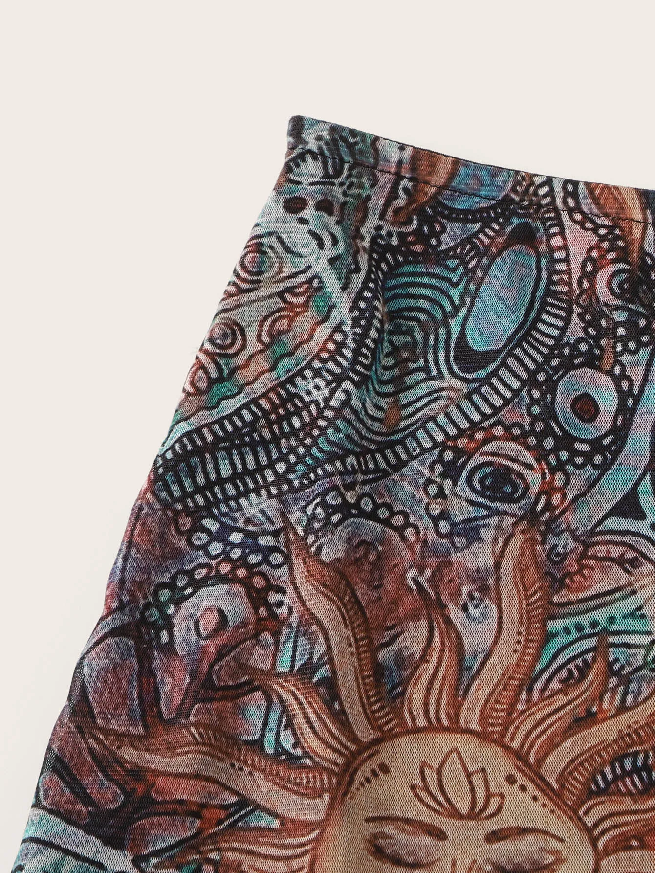 Boho Tribal Natural Mini Women Skirt