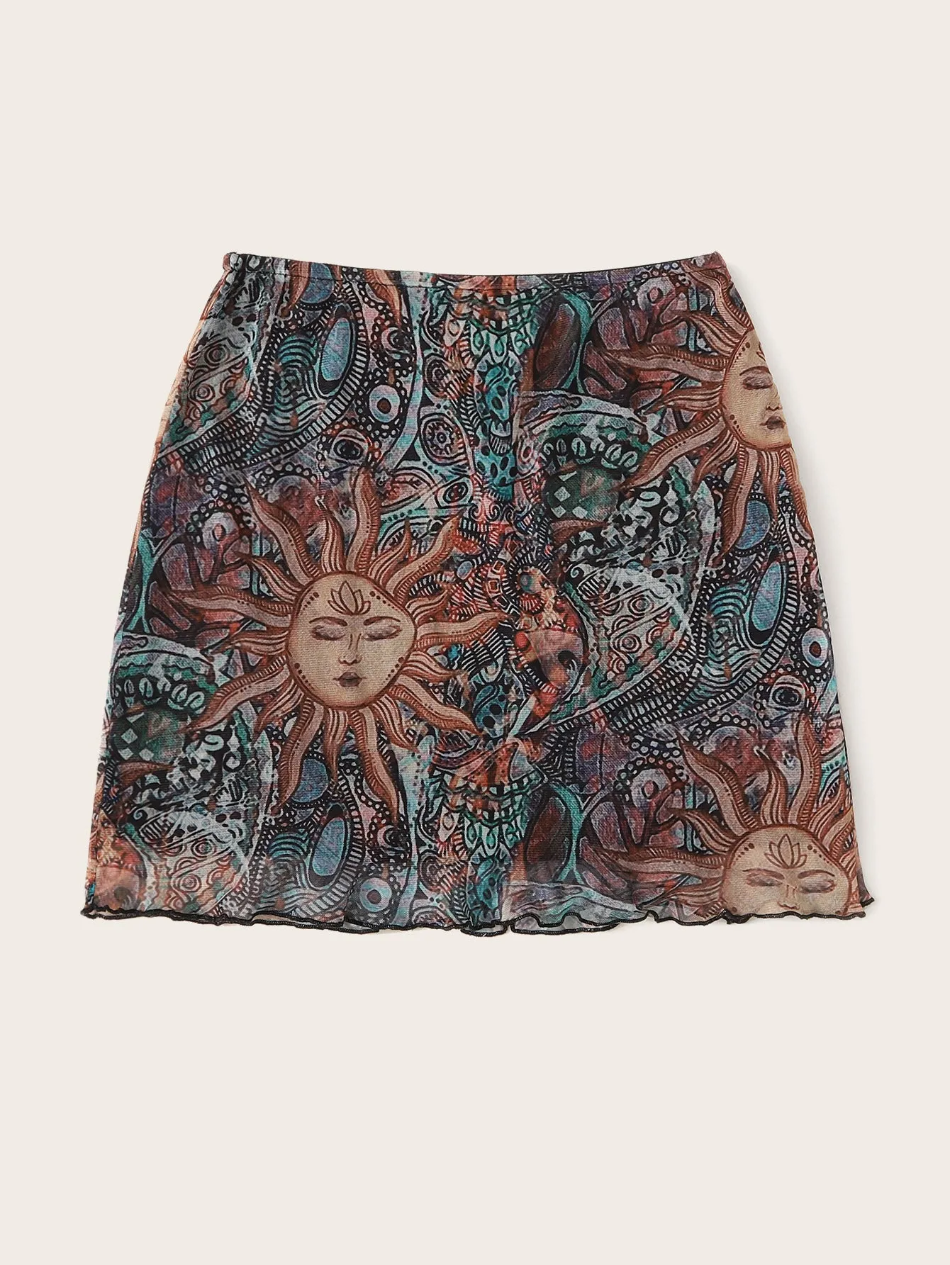 Boho Tribal Natural Mini Women Skirt