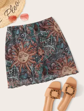 Boho Tribal Natural Mini Women Skirt