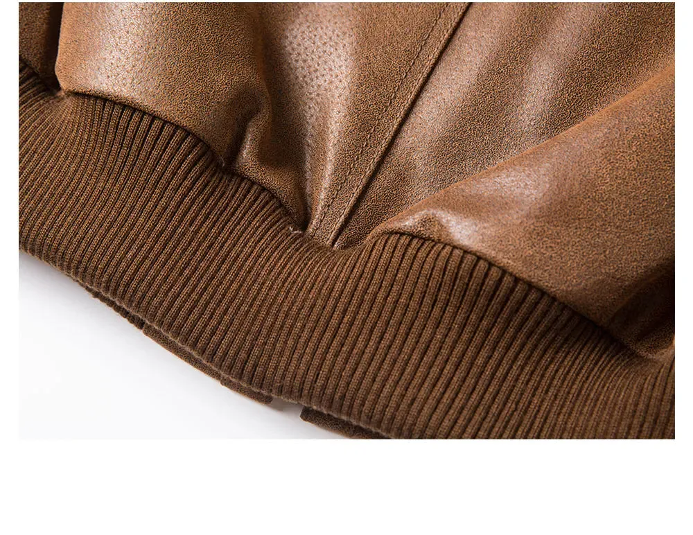 Brown Leather Jacket Genuine Leather Men Motorcycle With Removable Hood Warm For Men