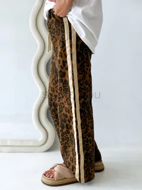 By Frankie / Denim Racer Pant - Dark leopard