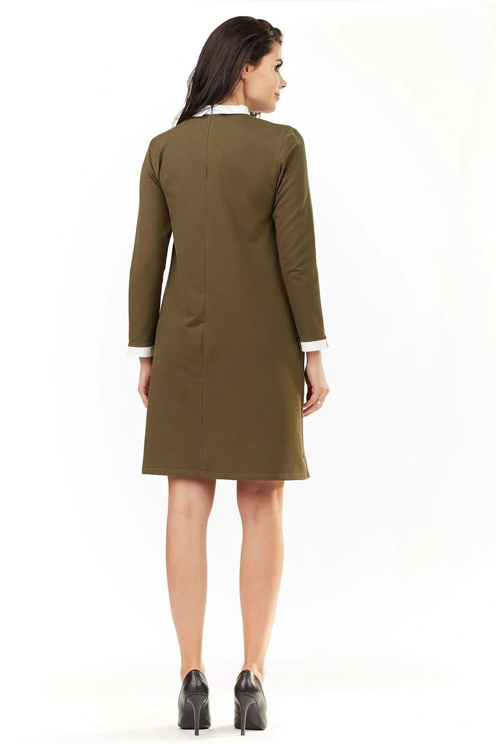 Chic Cotton Blend Daydress with Refined Accents