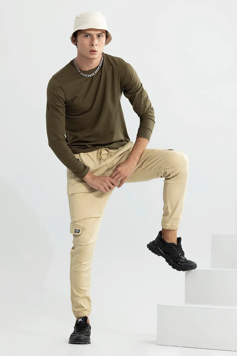 Combat Cream Soft Denim Cargo Pant
