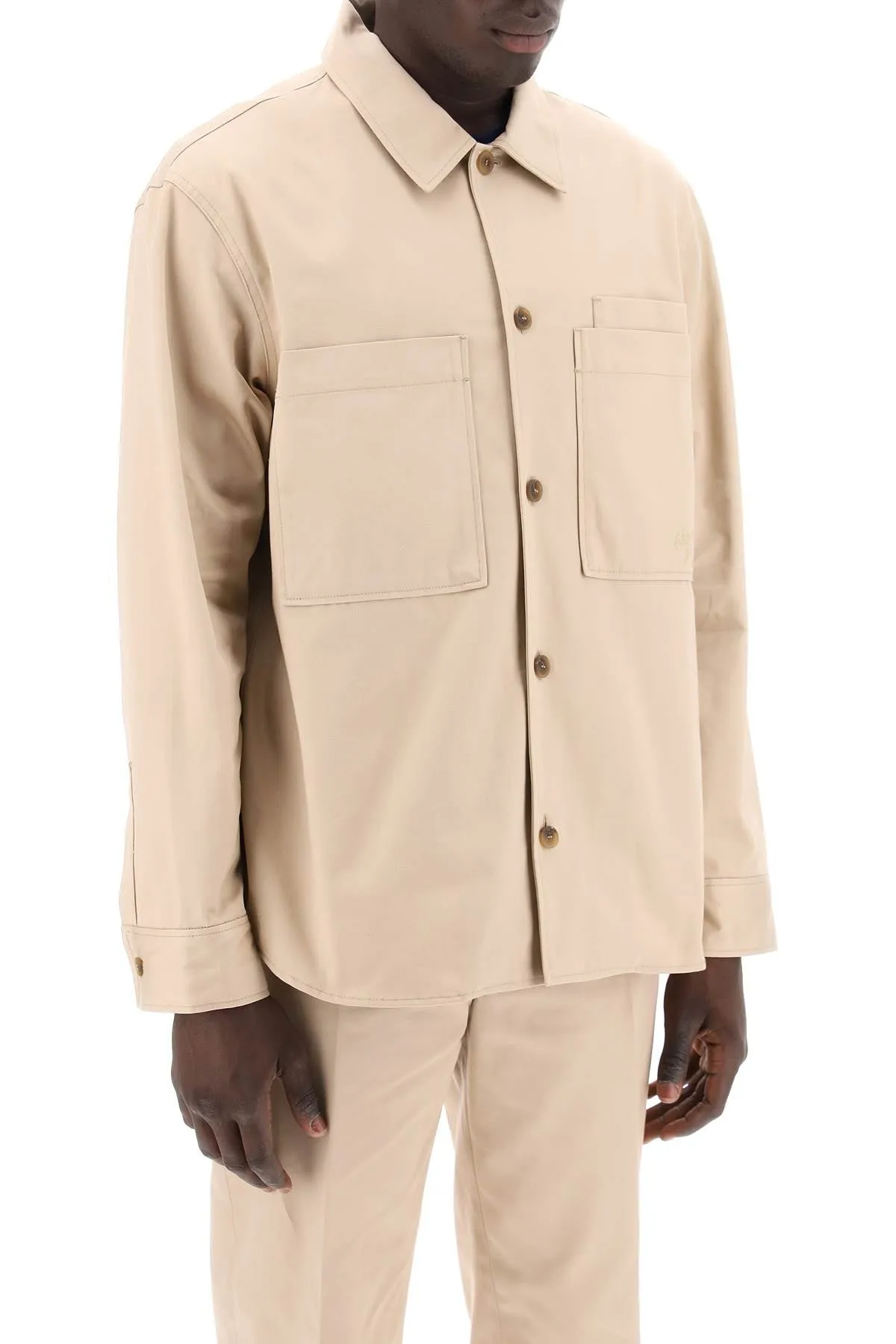 cotton gabardine overshirt