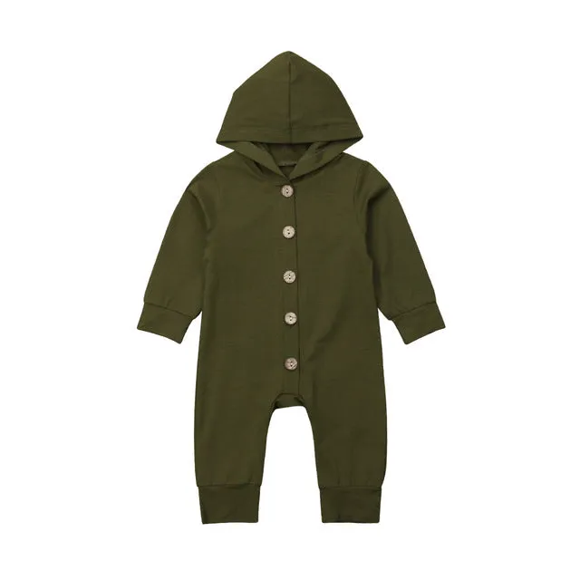 Cute Bear Newborn Infant Baby Boy Girl Kid Ear Hooded Romper Zipper Cartoon Patchwork Jumpsuit Clothes Outfit For 0-24M