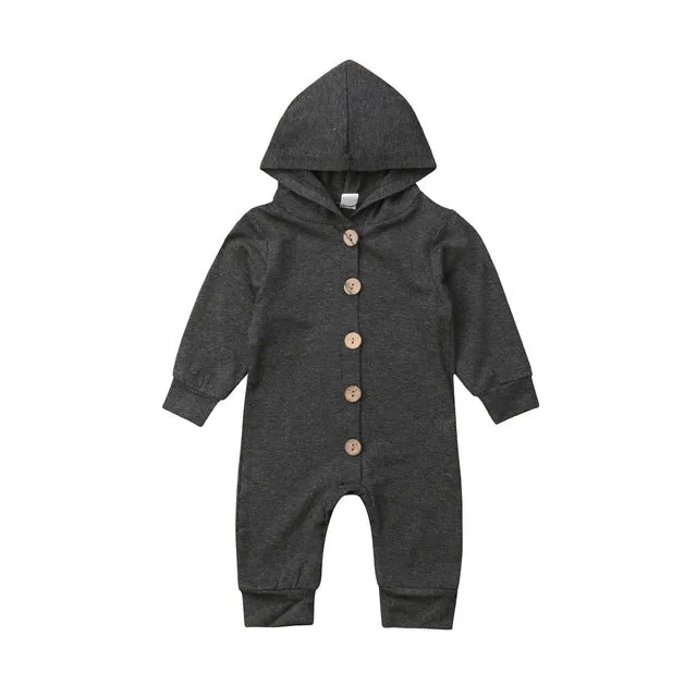 Cute Bear Newborn Infant Baby Boy Girl Kid Ear Hooded Romper Zipper Cartoon Patchwork Jumpsuit Clothes Outfit For 0-24M