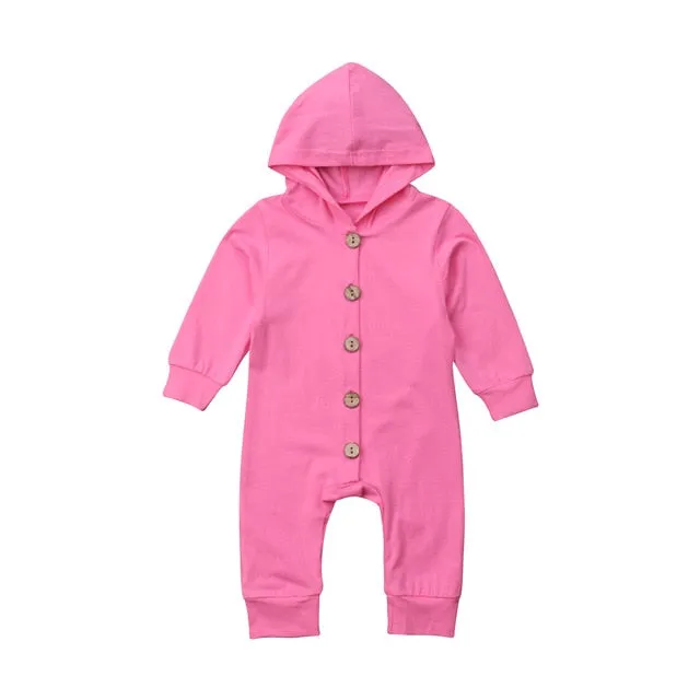 Cute Bear Newborn Infant Baby Boy Girl Kid Ear Hooded Romper Zipper Cartoon Patchwork Jumpsuit Clothes Outfit For 0-24M