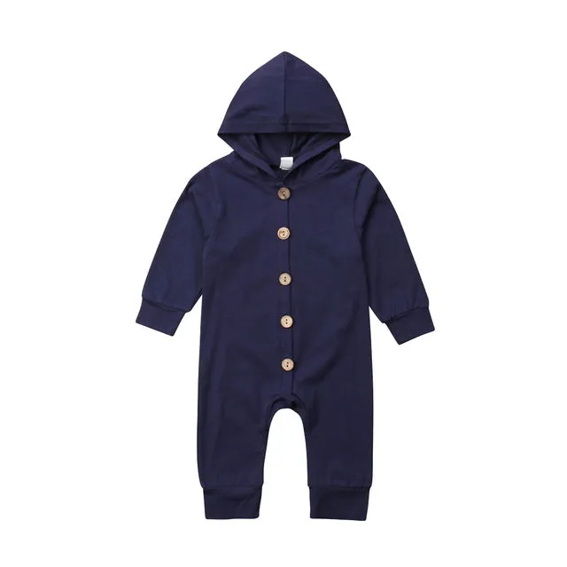 Cute Bear Newborn Infant Baby Boy Girl Kid Ear Hooded Romper Zipper Cartoon Patchwork Jumpsuit Clothes Outfit For 0-24M