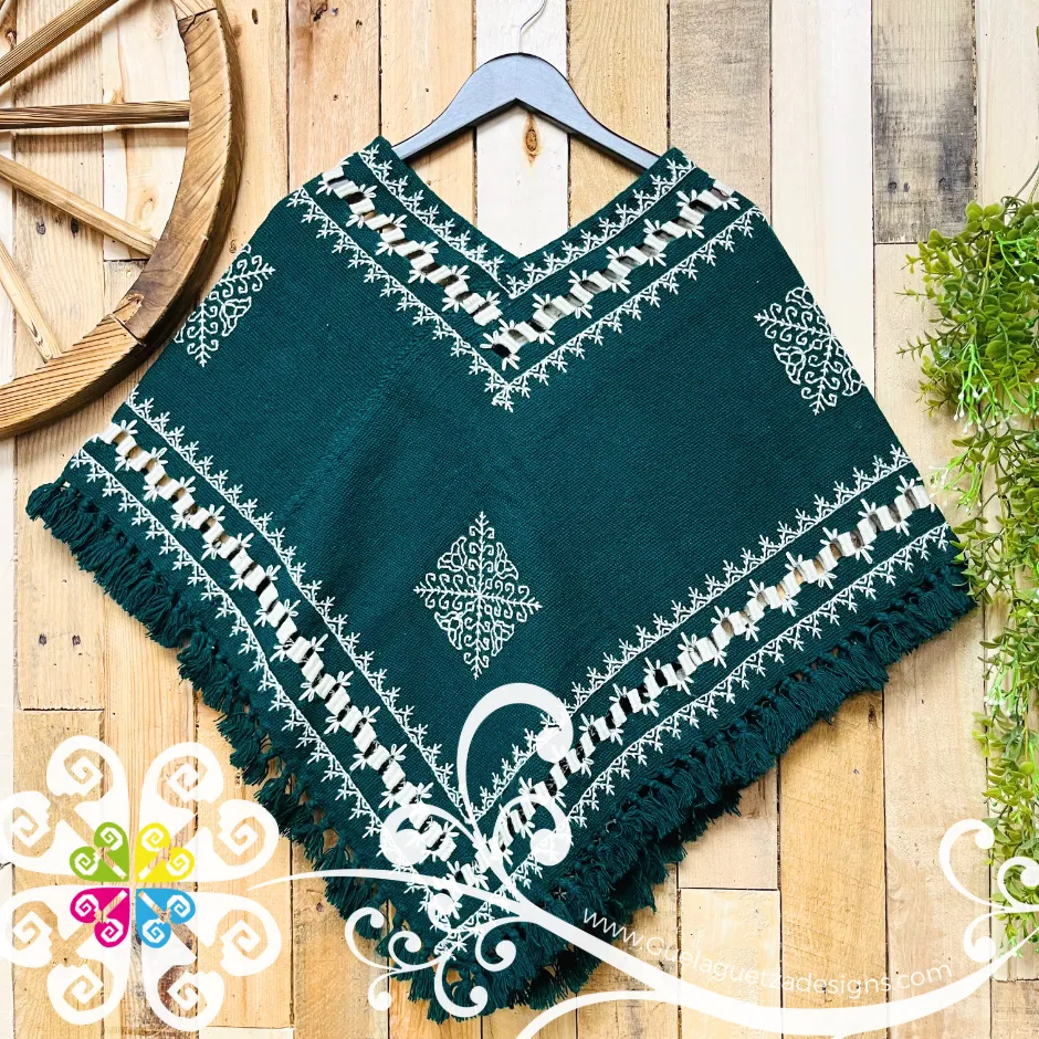Deshilado Design Embroider Poncho - Mañanita
