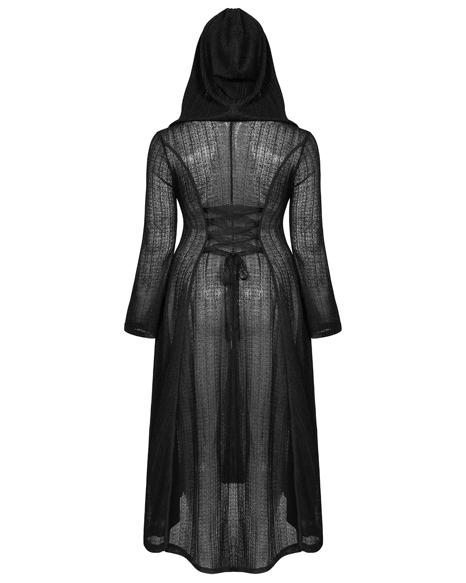 DY-1298 Plus Size Apothecaria Womens Hooded Cloak Jacket - Black