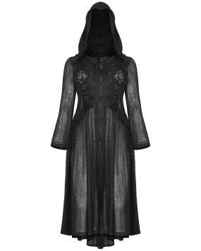 DY-1298 Plus Size Apothecaria Womens Hooded Cloak Jacket - Black