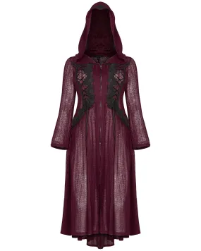 DY-1298 Plus Size Apothecaria Womens Hooded Cloak Jacket - Red
