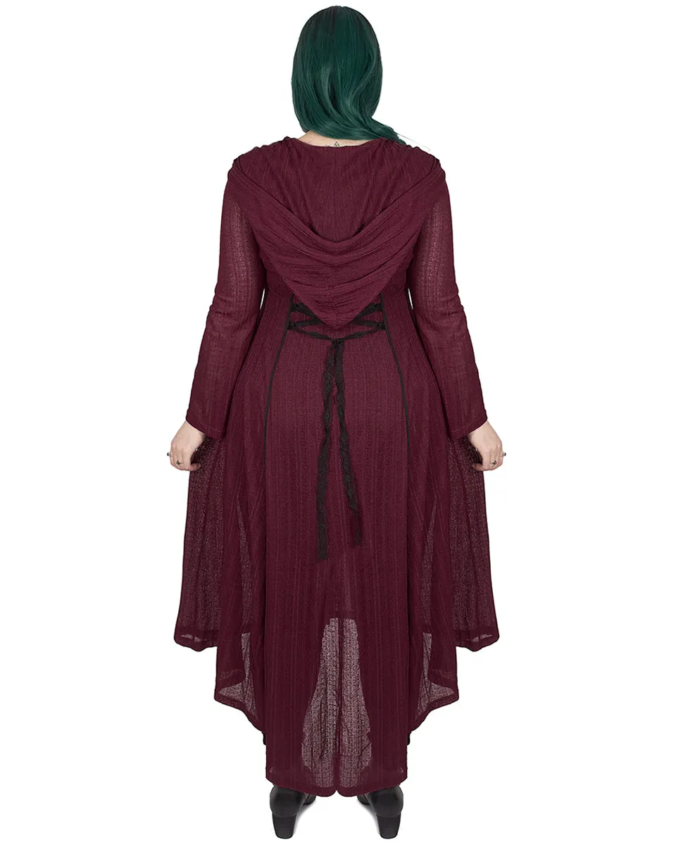 DY-1298 Plus Size Apothecaria Womens Hooded Cloak Jacket - Red