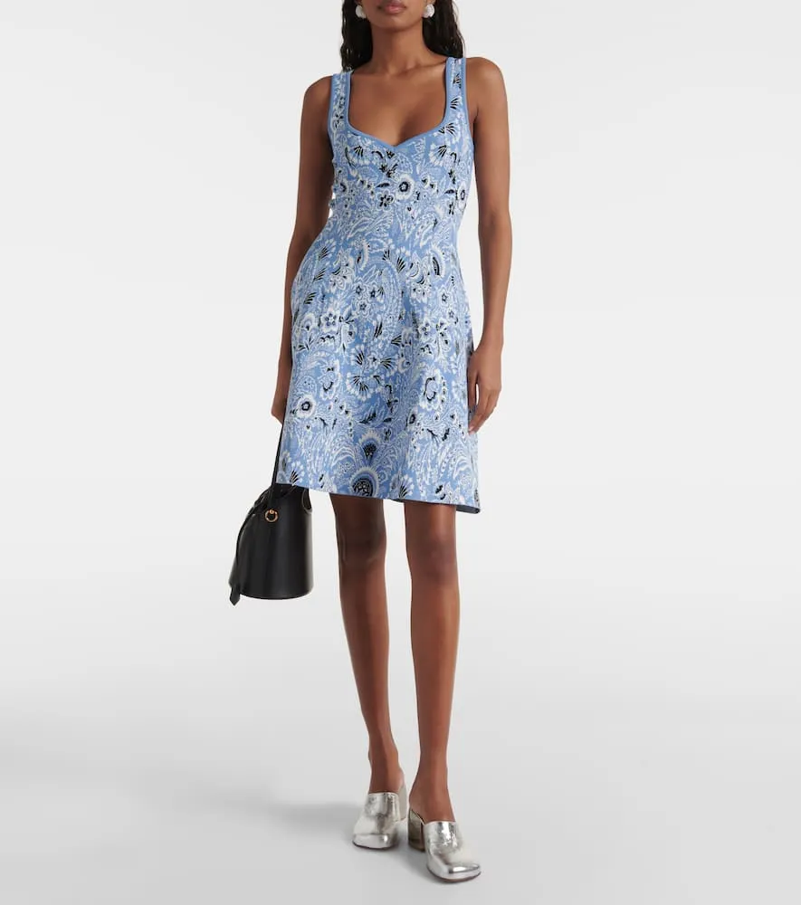 Etro Paisley knitted jacquard minidress