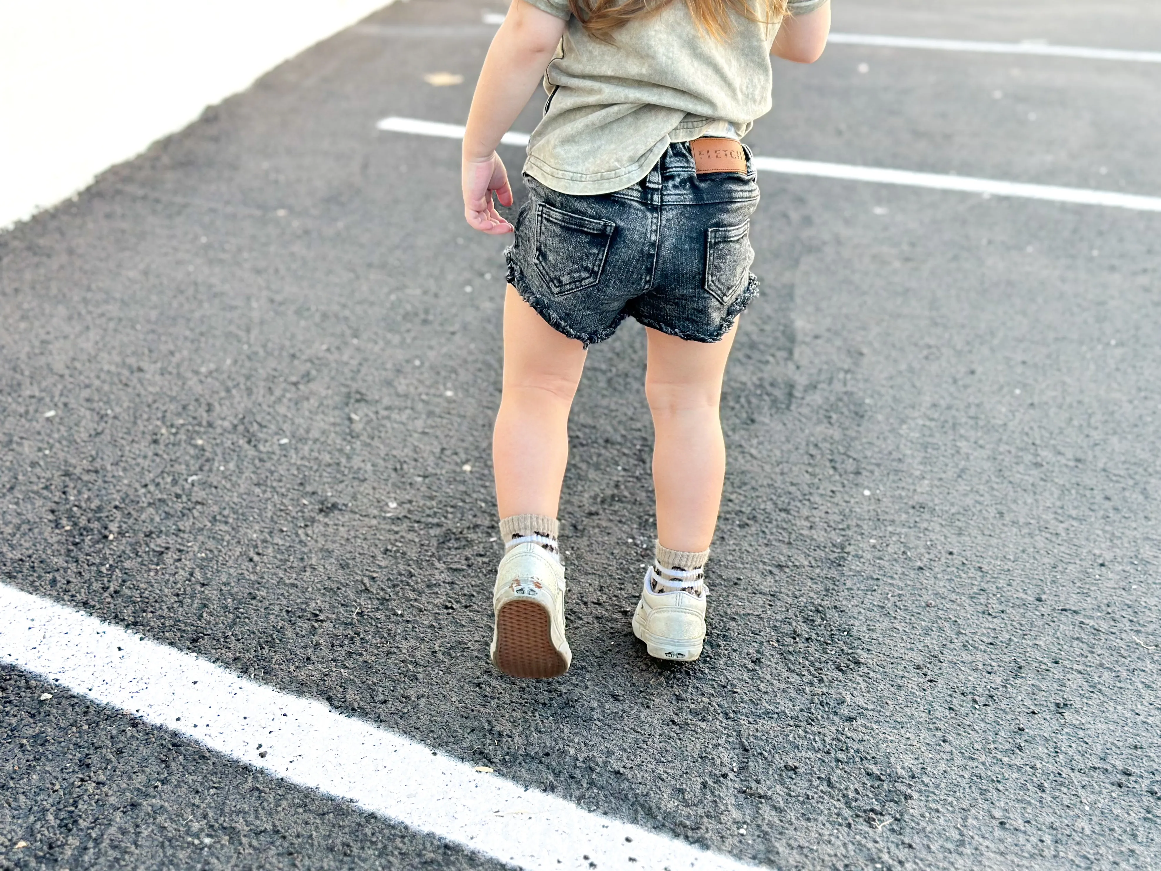 Gray Acid Wash Cutoff Denim Shorts