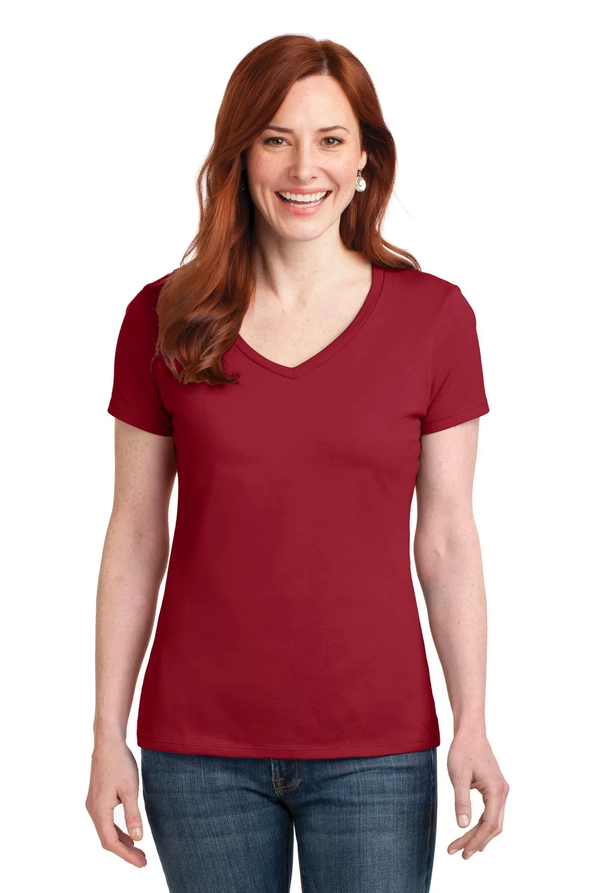 Hanes Women's Perfect-T Cotton V-Neck T-Shirt S04V