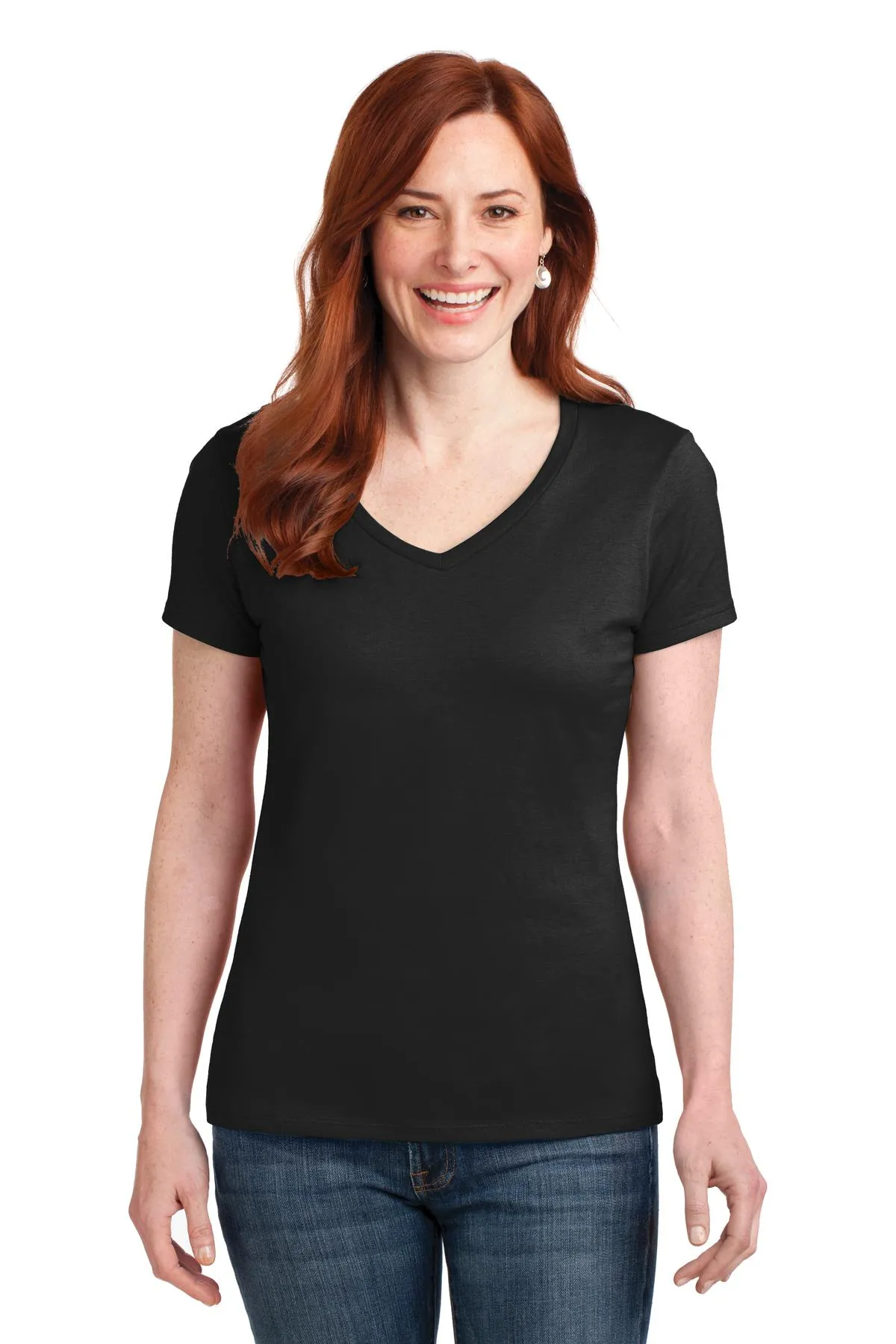 Hanes Women's Perfect-T Cotton V-Neck T-Shirt S04V