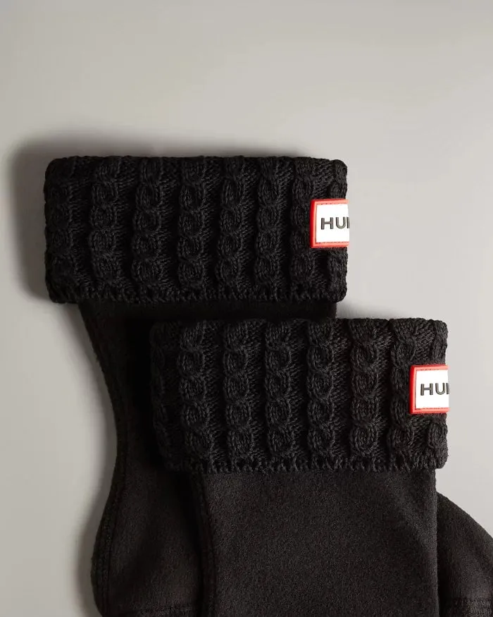 Hunter Kids Recycled Mini Cable Knitted Cuff Boot Socks