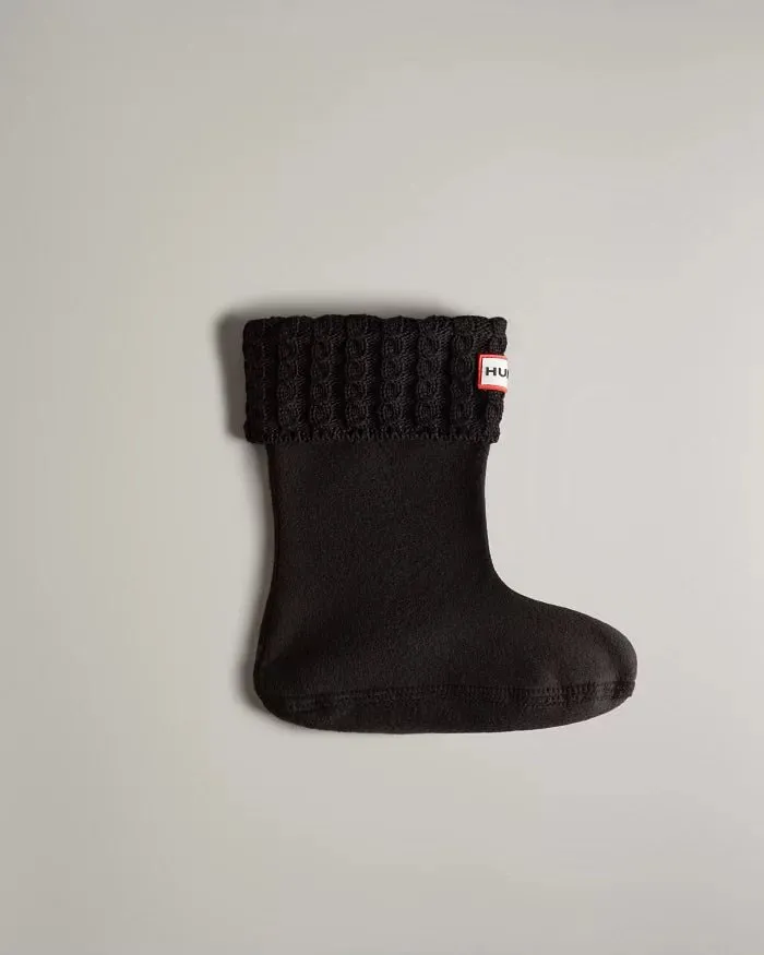 Hunter Kids Recycled Mini Cable Knitted Cuff Boot Socks