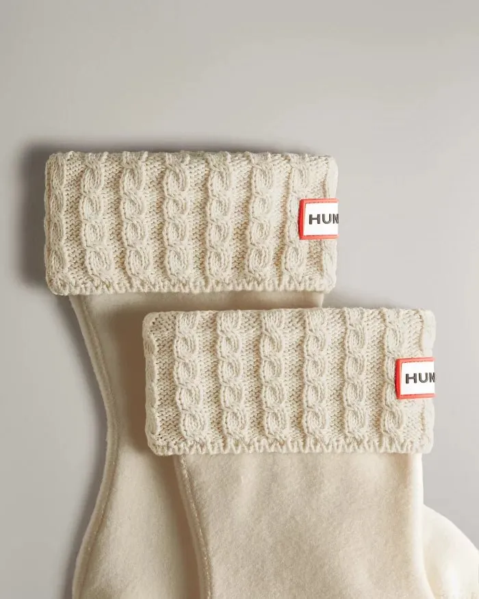Hunter Kids Recycled Mini Cable Knitted Cuff Boot Socks